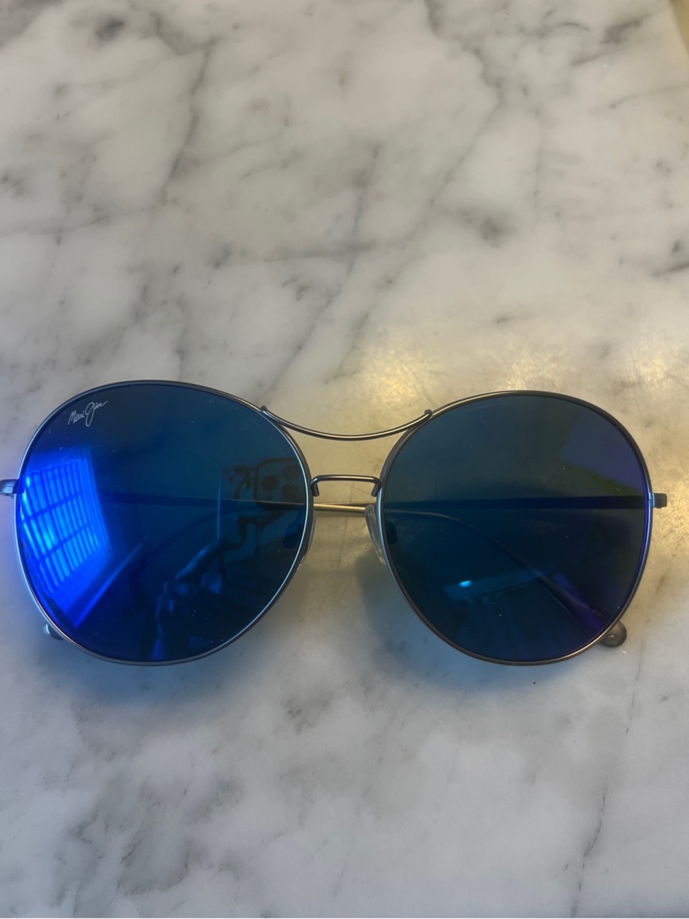 Maui Jim Round Blue Mirrored Sunglasses